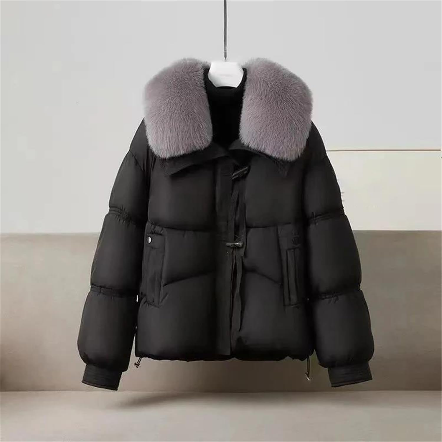 Womens Down Jackets Elegant Comfortable Padded Parka Jacket Office Lady Style Non-Hooded Outerwear With Zipper