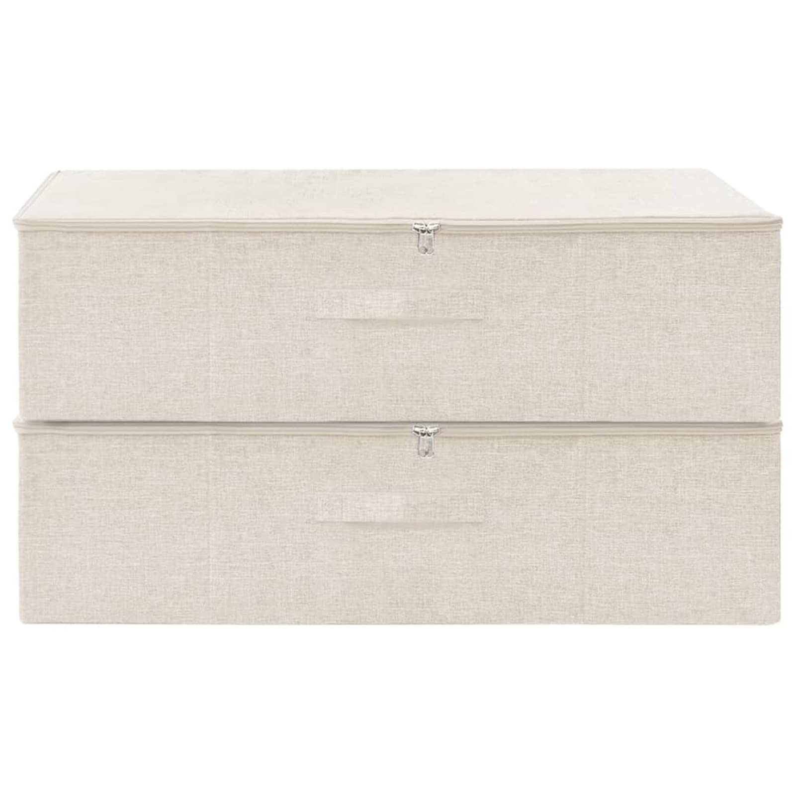 LAPOOH Aufbewahrungsboxen 2 STK Spielzeugkiste, Aufbewahrungskiste, Kleideraufbewahrung, Kleideraufbewahrung & Organisation, Stoff 70x40x18 cm Creme