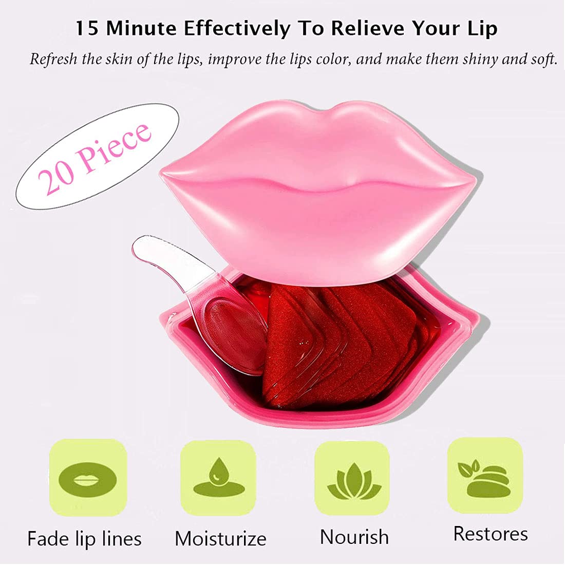 Lip Masks for Dry Lips, 20Pcs/Box Lip Mask Overnight Sleeping Collagen Jelly Lip Mask ,Lip Care Product Moisturizer for Reduces Lip Lines, Nourishing Lips, Anti-Wrinkle, Anti-Aging and Plump Your Lips : Beauty & Personal Care