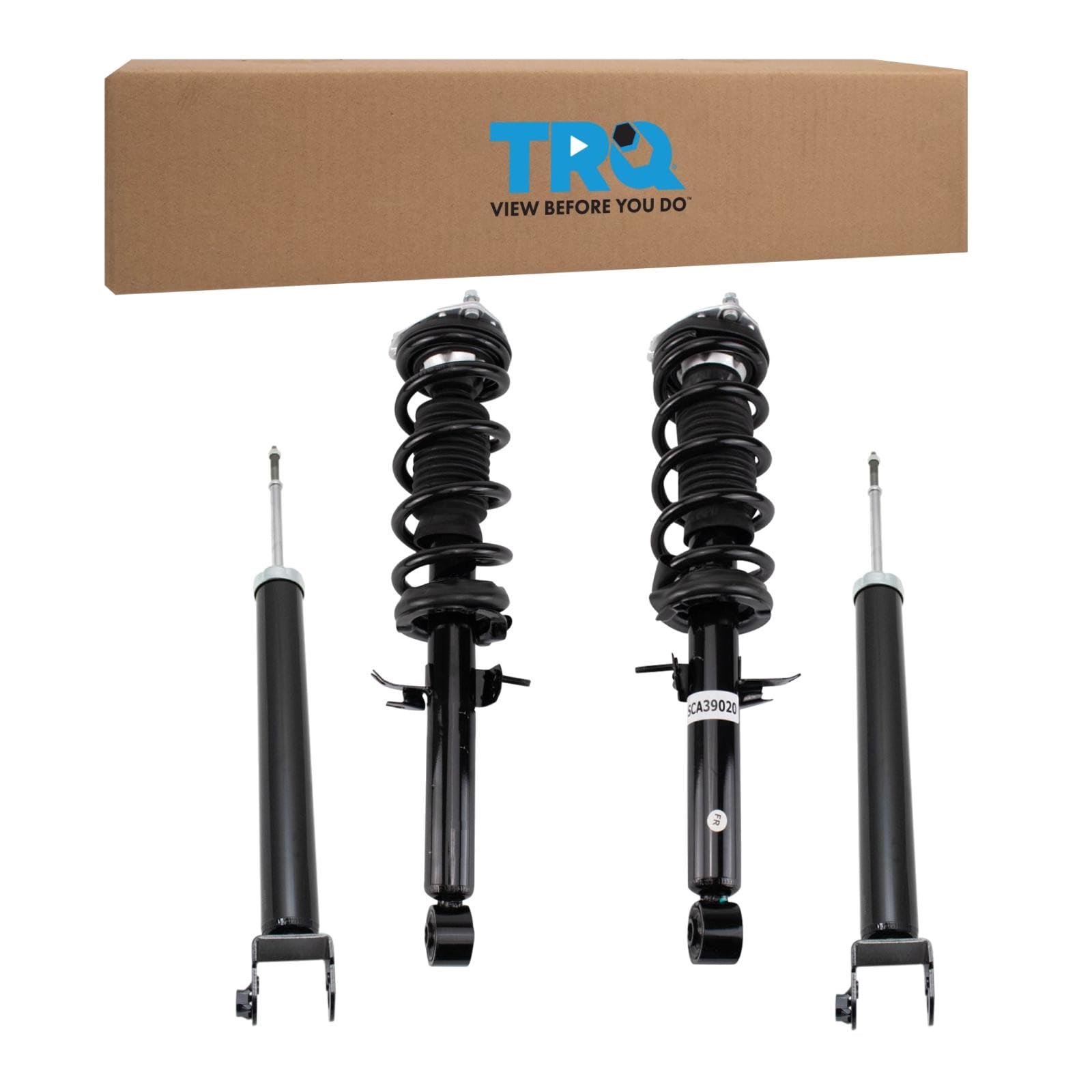 TRQ Front and Rear Complete Strut Assembly &amp; Shock Absorber Kit Shock &amp; Spring Strut Assembly Compatible with 2008-2013 Infiniti G37 2014-2015 Q60