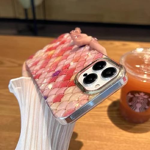 Lizge Glitter Bling Mermaid Scale Pattern For Iphone Case 14Promax,14,13Promax,13,12,11,Colorfully Ariel Mermaid Princess Design Tpu Anti-Shock Cool Transparent Case-Blue-For Iphone 14 Promax #TOP6