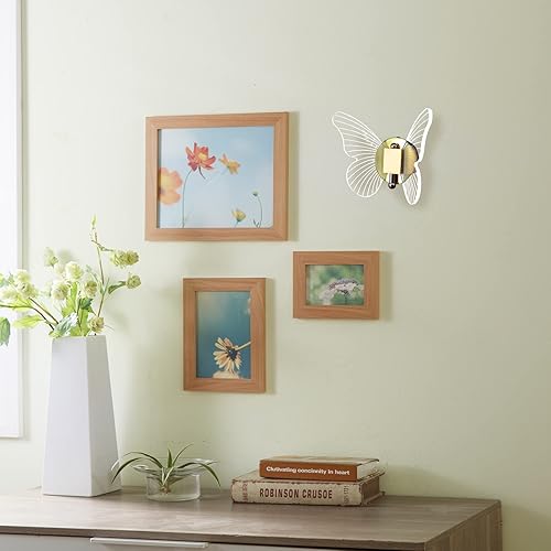 Miniatura 6 de Chrasy Lámpara de pared LED de 10 W para interiores, moderno aplique de pared LED, lámpara de pared creativa de mariposa acrílica con base de color