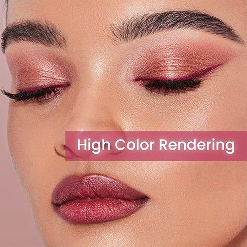 Miniatura 2 de Kaely Lápiz delineador de ojos de gel delgado de 0.059 pulgadas, delineador de ojos de gato rosa baya, delineador de ojos suave color crema,