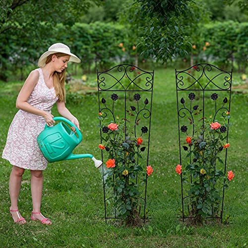 4-Packs-59×16-Trapezoidal-Garden-Trellis-Climbing-Plants-Sturdy-Iron-Support-Metal-for-Rose-Vegetable-Flower-Black 4 Packs 59×16 Trapezoidal Garden Trellis Climbing Plants Sturdy Iron Support Metal for Rose Vegetable Flower Black