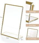 NIUBEE paquet de 6 5 x 7 Cadre en or acrylique, support de table à l'arrière incliné pour les numéros de table de mariage, les panneaux de restaurant, les photos et l'affichage d'art Visitez le magasin