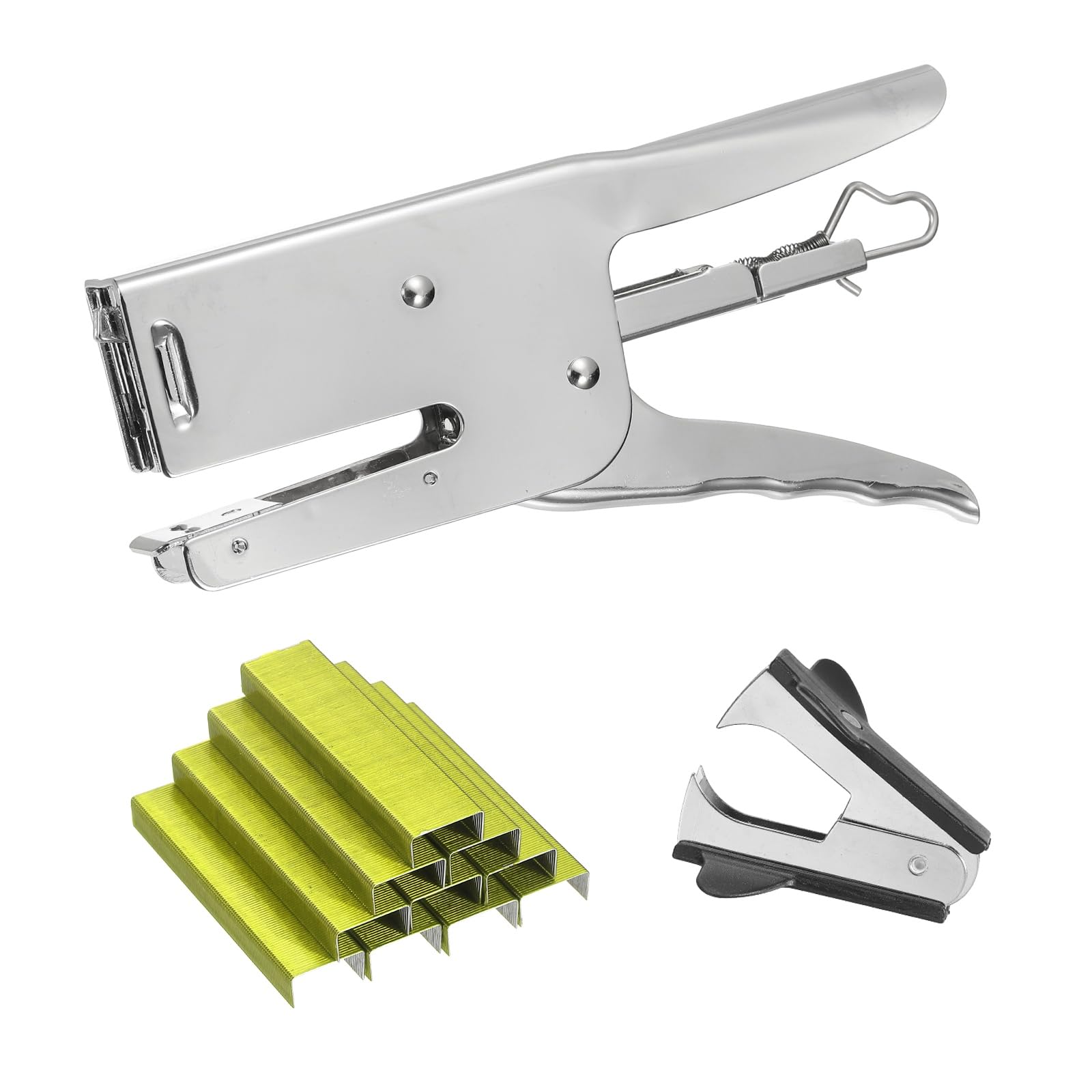 Engrapadora de mesa resistente PATIKIL tipo alicate con 1000 grapas amarillas 26/6 7