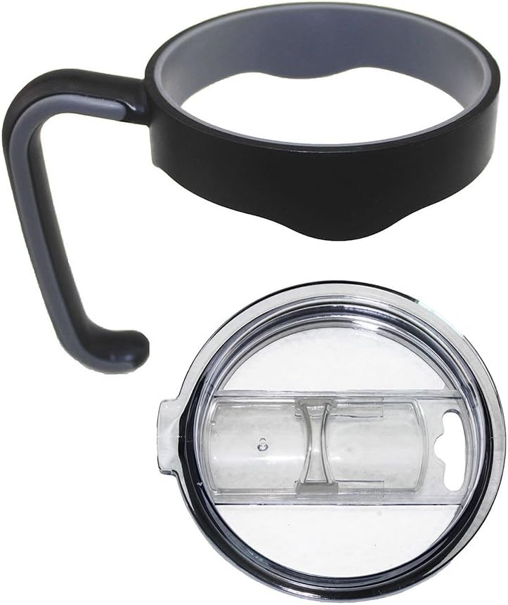 ZNY Splash Proof and Spill Resistant Lid & Grip Handle For Yeti 20 Ounces Rambler Tumbler, For RTIC, Ozark Trail, SIC Cup Mug 20oz