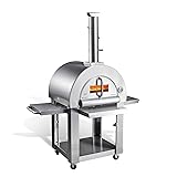 Kenya Portable 22" Outdoor Pizza Oven Stainless Steel Wood Fired Pizza Maker Grill for Backyard