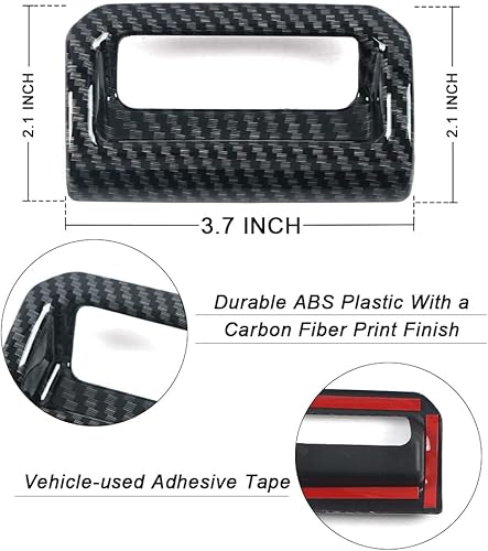 Miniatura 4 de Para Toyota Highlander 2020 2021 2022 2023 Accesorios Apoyabrazos Caja Cubierta de interruptor de botón, calcomanía de impresión de fibra de carbono