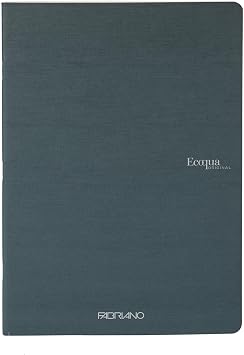 Fabriano EcoQua Original Stapled Notebook, 8.3" x 11.75", A4 Graph 40 Sheets, Dark Green