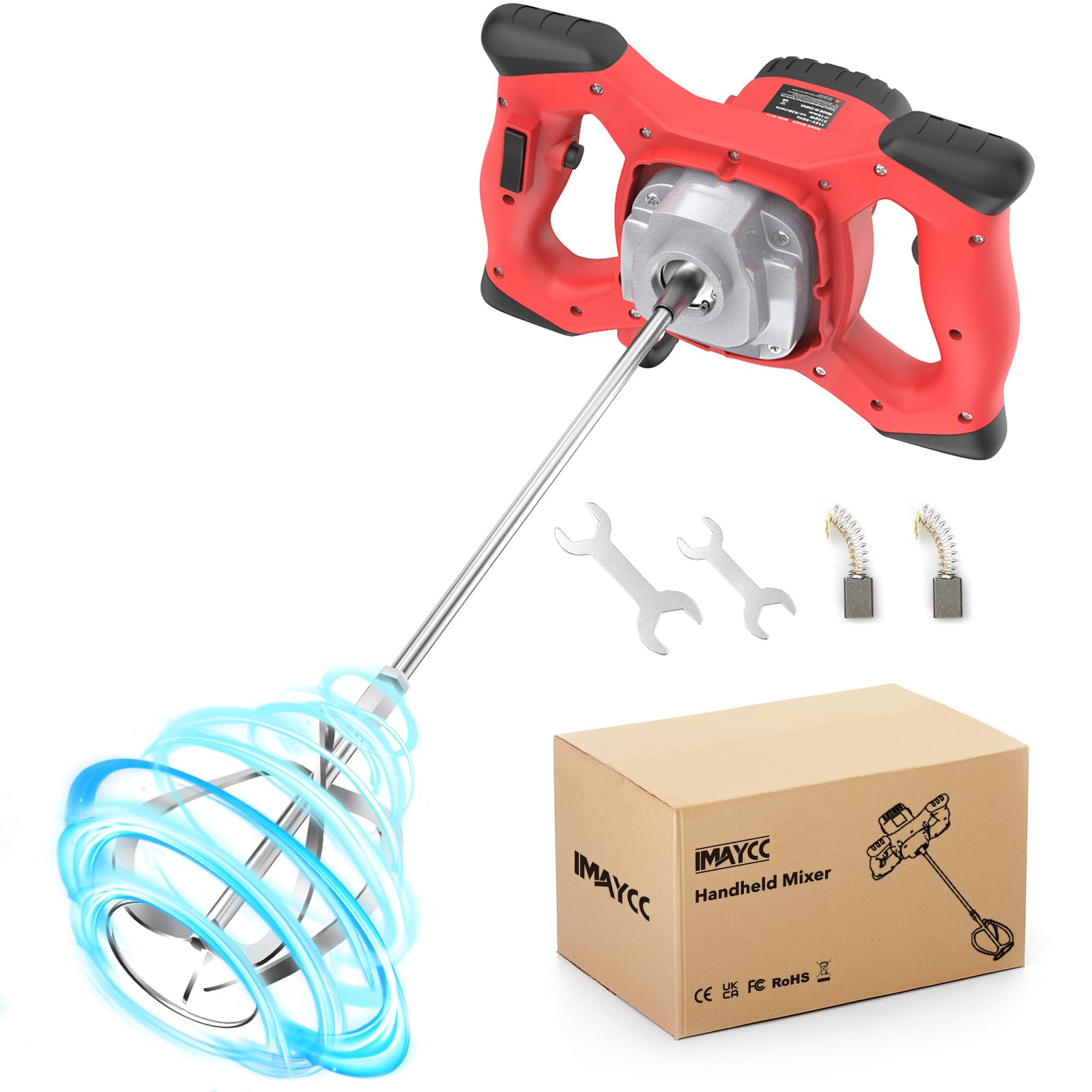 IMAYCC Electric Concrete Drilling Mixer, 2100W Hand Mortar Mixer, Adjustable M14 Stirrer, for Mixing Paint, Cement Mud, Concrete, Mortar, Fodder, etc.