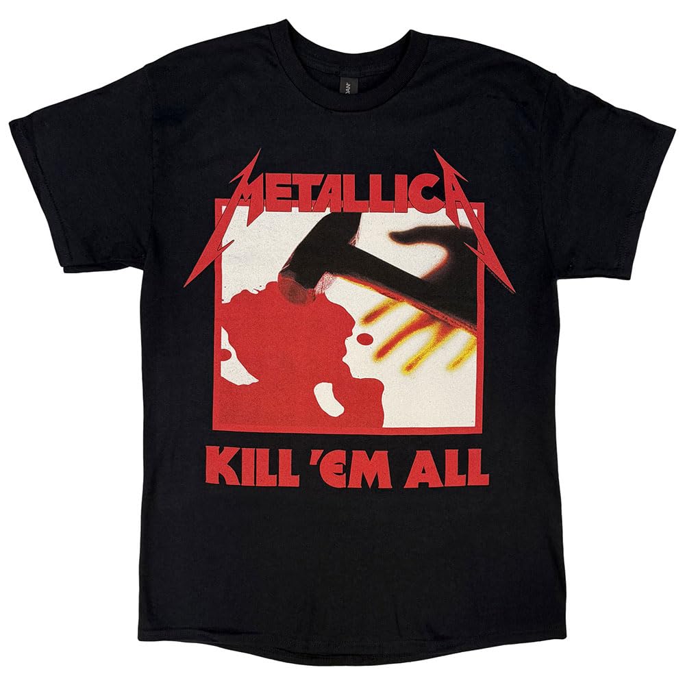 Metallica T Shirt Kill Em All Tracks Band Logo Official Mens Black S