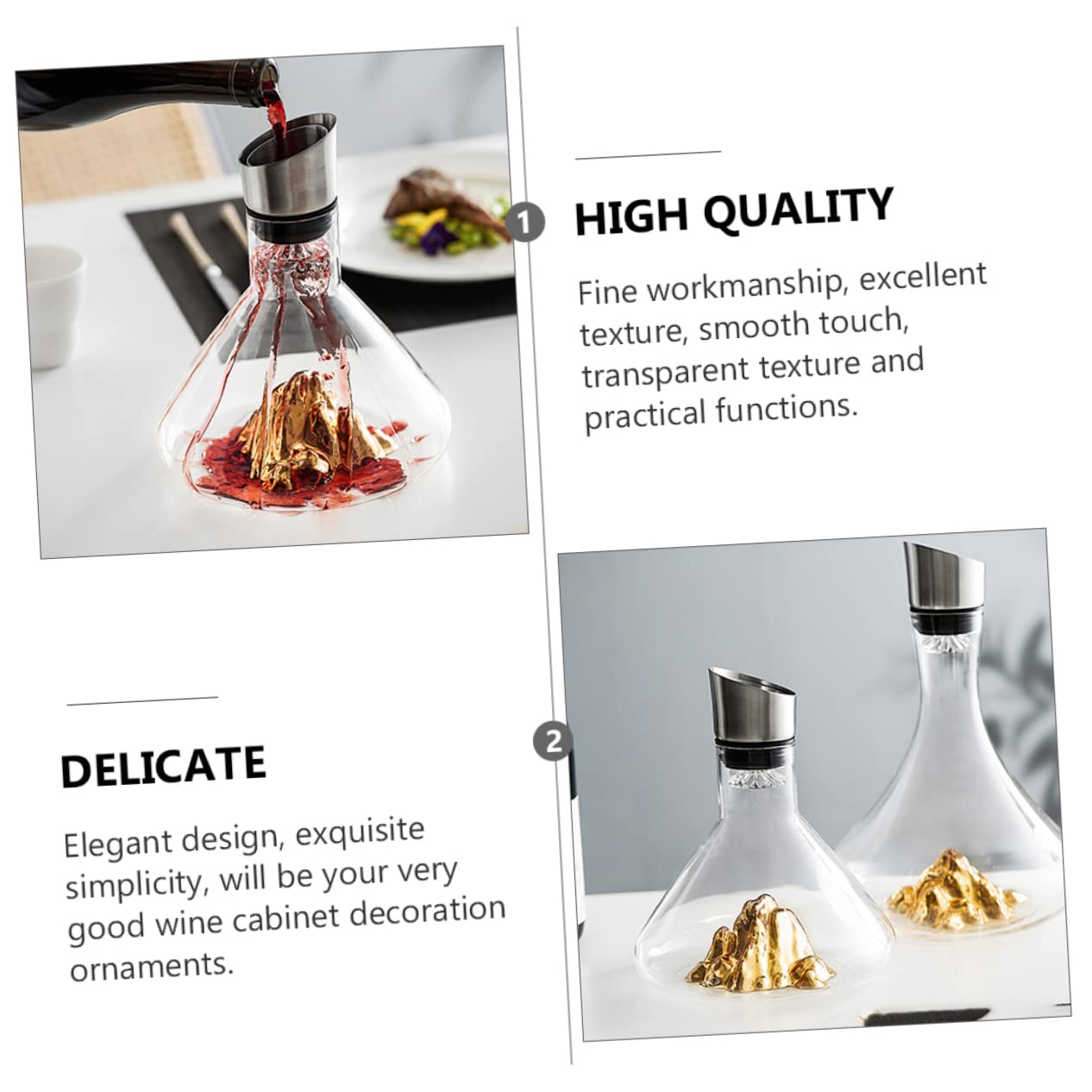 TOPBATHY Decantador De Cristal Decantador De Vino Portátil Decorativo Para Amigos