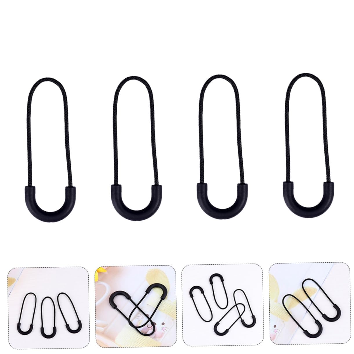 SHINEOFI 10juegos Tiradores De Cremallera Semicirculares Para Ropa y Bolsas Kit De Reparación De Zipper Color Negro Para Mochilas Maletas y Prendas De Vestir