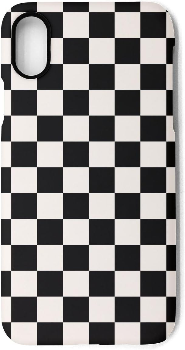 YUEch iPhone X Case iPhone 10 Case black checkered squares TPU Shock-Absorption & Skid-proof Anti-Scratch Phone Case Cover for Apple iPhone X
