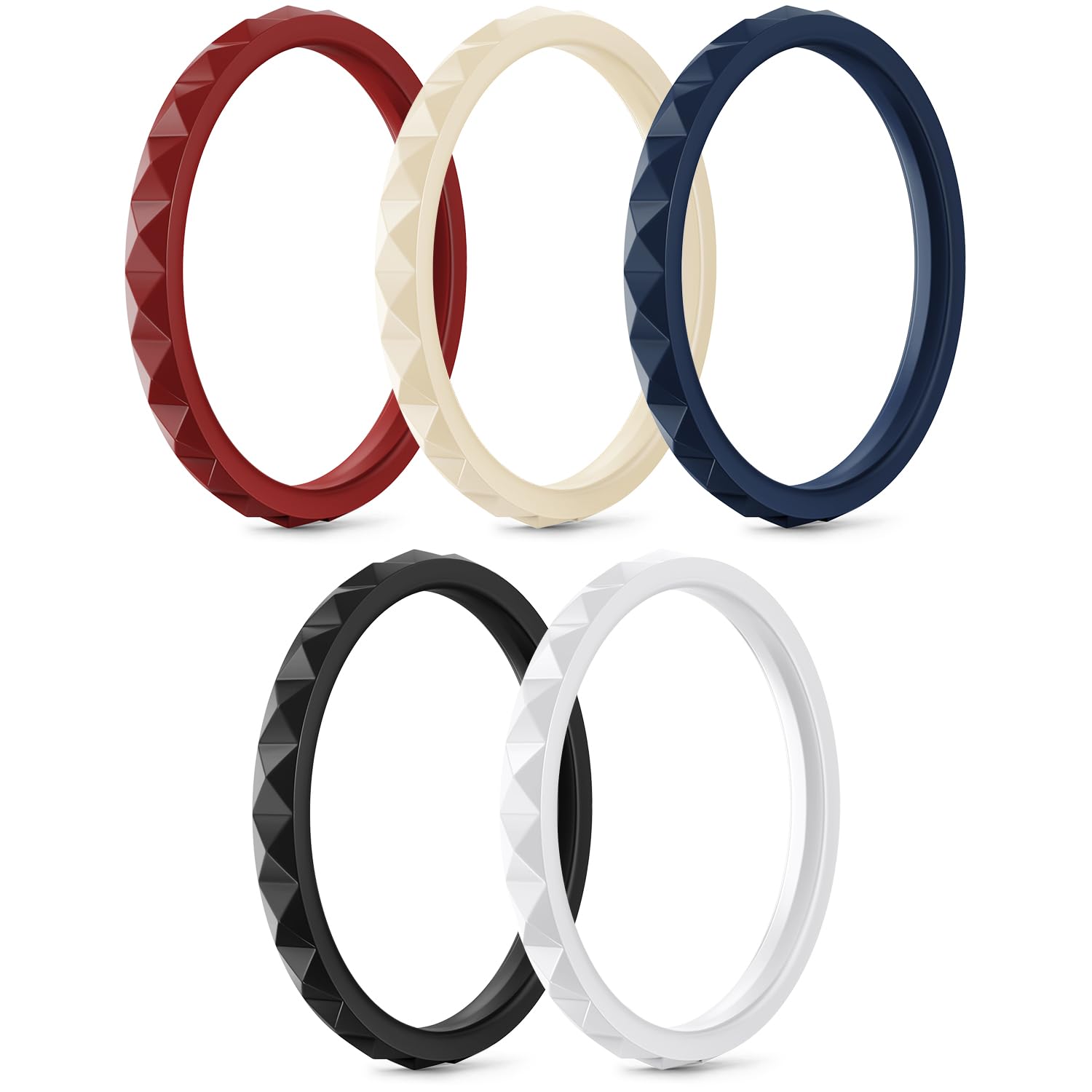 Egnaro Silicone Wedding bands women, Stackable Silicone Ring style