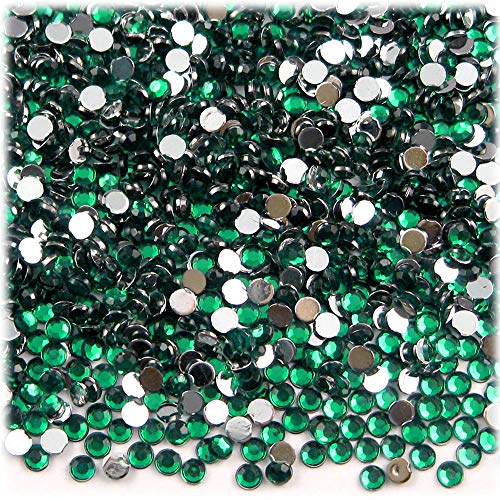 The Crafts Outlet 1,440pc Rhinestones Round 3mm (10ss) Flatback Emerald Green EGR