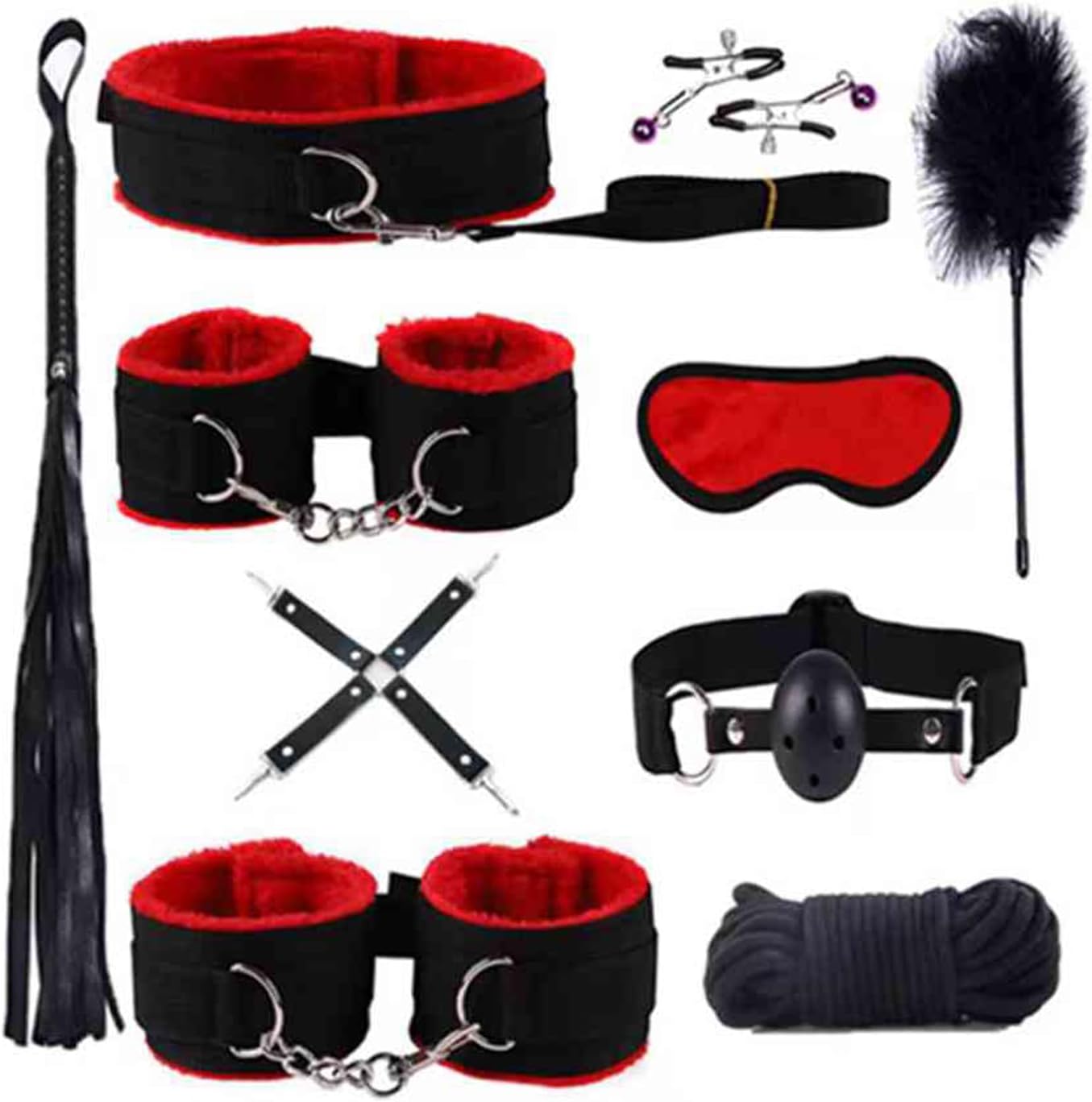 Bondaged Kit- Bed Restraints Sex Tie Downs Kit Queen Sized Bed Straps Adult Play King Mattress Sex Tie up Set Hand Cuffs for Wrists Adult Bedroom Fuzzy Sex Cuff Bracelets for Women Toys Sweater