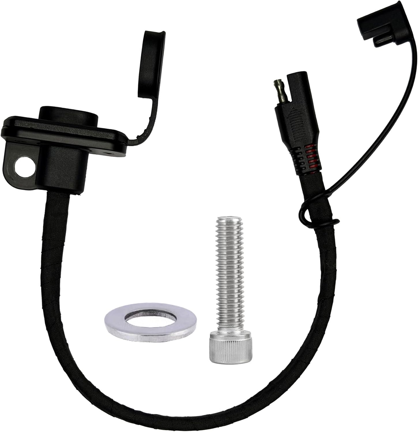 Motorcycle Battery Charger CNC Bracket,Stealth Charging Port Mount,Wiring Harness Holder for Harley 2014+Touring Models, 2024 Road Glide Street Glide and CVO Road Glide ST Accessories