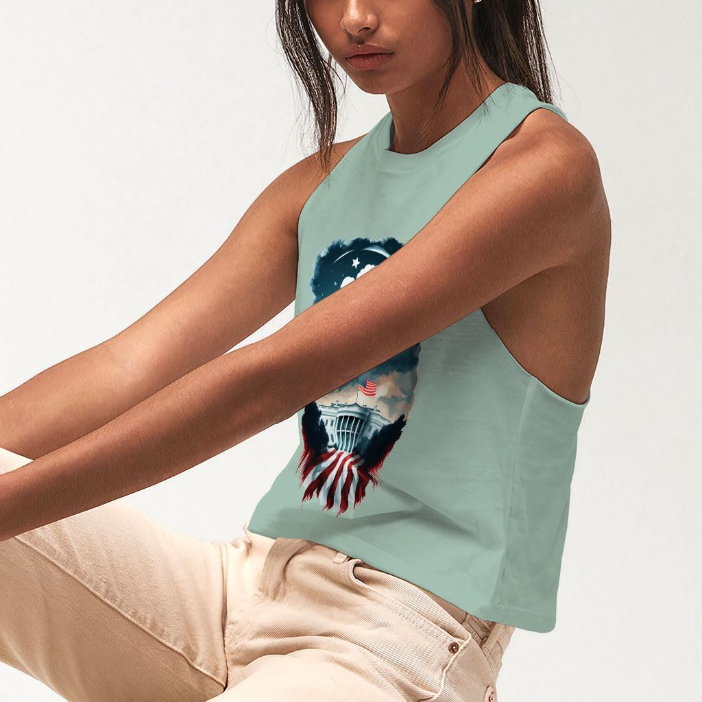 Patriotic Racerback Cropped Tank USA Lovers Items