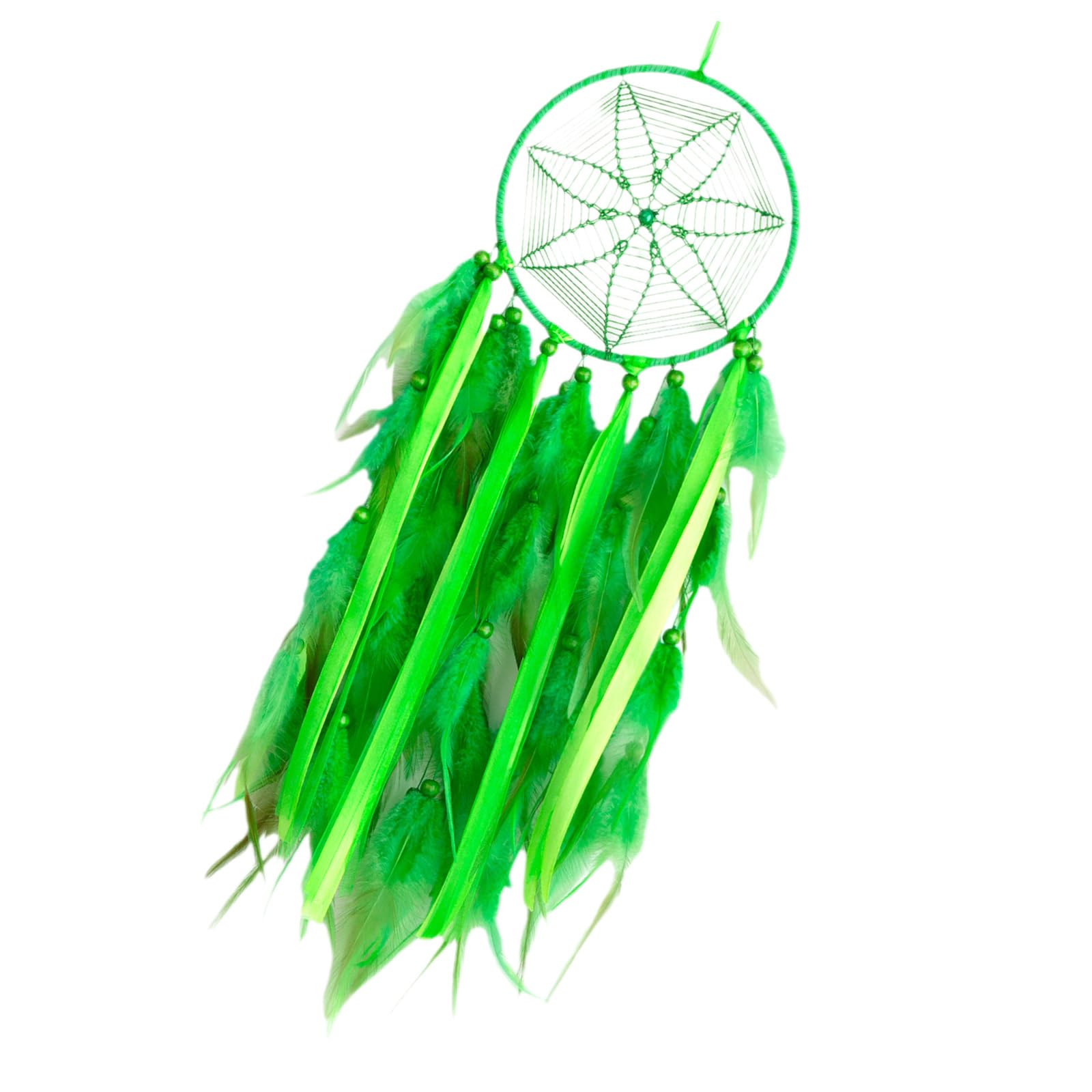 Kalttoy Handcrafts Patricks Day Green Feathered Tassels Dreamcatchers for Home Decoration Irish Festivals Wall Hanging Ornament Irish Dreamcatchers