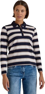 Cecil Damen 3231411 Langarm Poloshirt mit Knöpfen (1er Pack)
