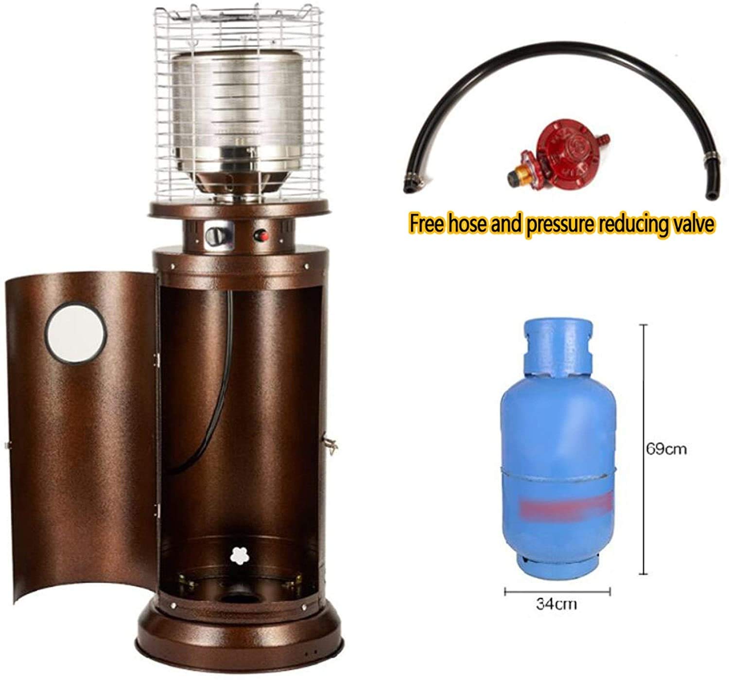 Riscaldatori da patio Riscaldatore da patio per esterni Riscaldatore da patio indipendente 5-11kW Lampada di calore portatile per esterni in acciaio inossidabile Riscaldatori da esterno regolabili R