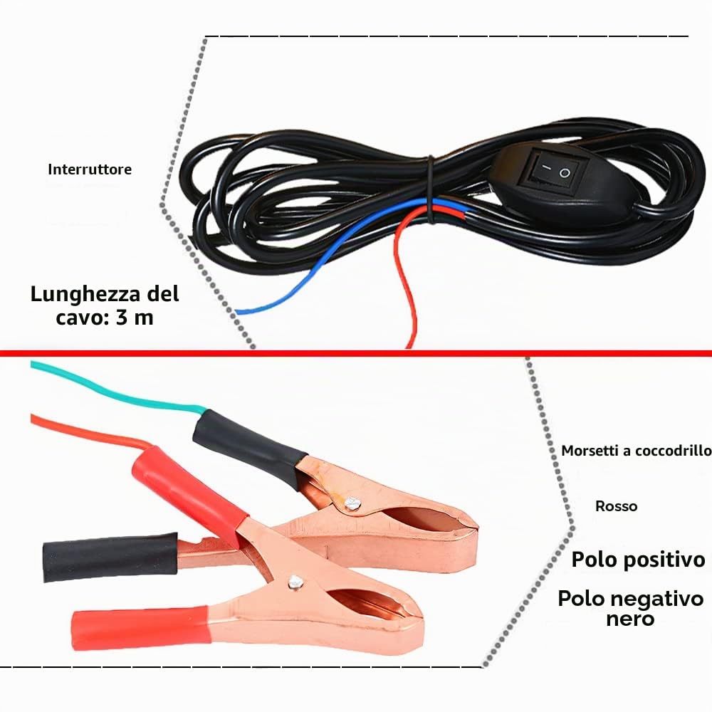 Weytoll Pompa sommersa 12V 51 mm con filtro elettrica carburante presa accendisigari