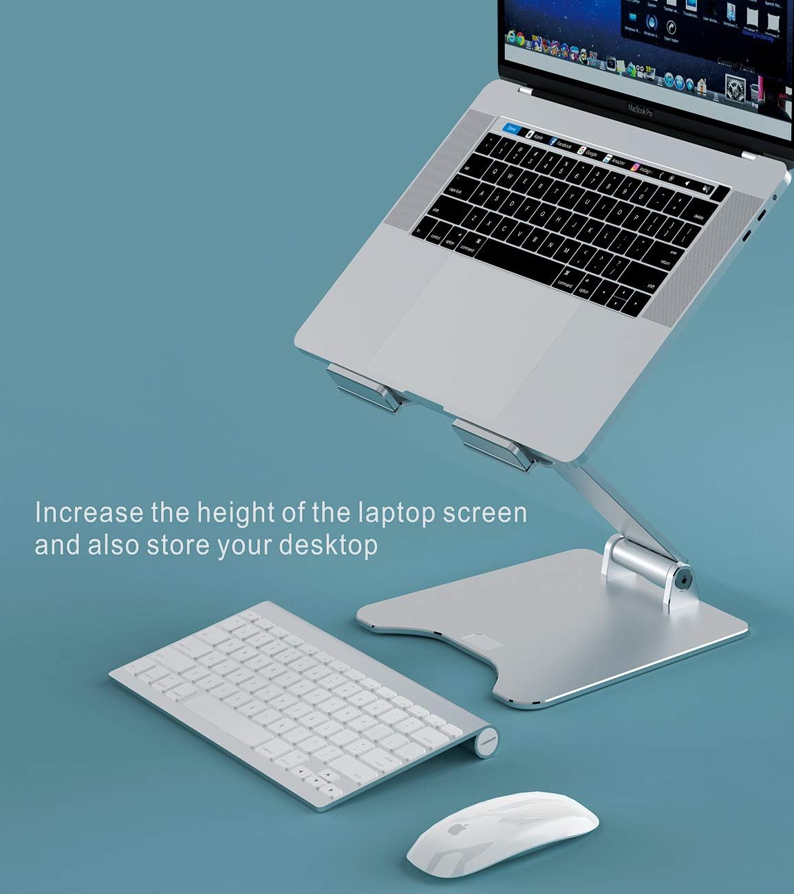 Laptop Stand, Ergonomic Aluminum Cooling Stand Computer Stand,Adjustable Foldable Laptop Riser MacBook Stand Compatible with MacBook Air Pro, Dell XPS, Lenovo More 10-15.6" Laptops-Gray