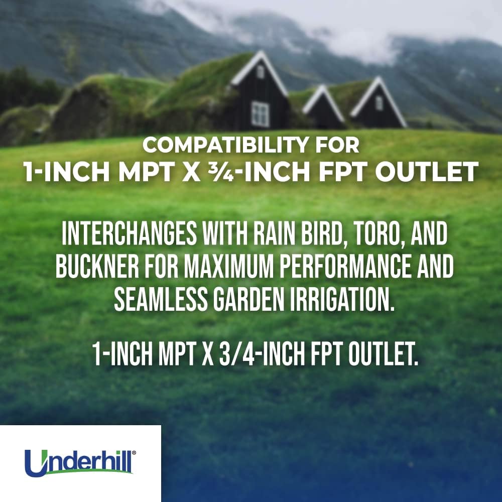 Underhill Quick Coupler Key Tool for Coupler Valve, 1-Inch MPT x 3/4-Inch FPT Outlet, Sprinkler Garden Irrigation System, Solid Brass, QK-100AT