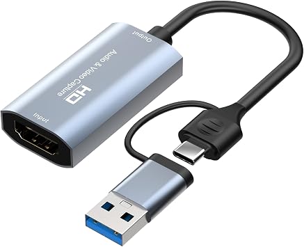 Capture Card, 2023 4K 60HZ Audio Video HDMI Capture Card,HDMI to USB 3.0 / USB C 1080P 60HZ Capture Card,Capture Card for Streaming/Nintendo Switch/PS3/PS4/YouTube/Xbox/Camera/PC/OBS