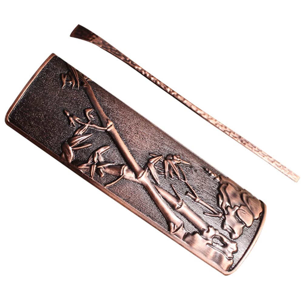 EXCEART Teaspoon Scoop Chinese Tea Scoop Metal Kongfu Tea Spoon Vintage Loose Leaf Tea Vessel Bronze Measuring Spoons Coffee Shovel Tea Ceremony Utensils for Salt Coffee Bean