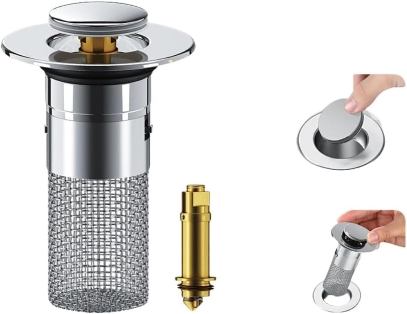 洗面台ポップアップ 排水栓 排水用品 内径34mm-40mmの排水口に適用 ドレン栓目詰まり防止 ドレインプラグ 防臭下水部品 洗面器 浴槽 バスタブ バスルーム 浴室のシンク 洗面化粧台 流し台 キッチン 台所用