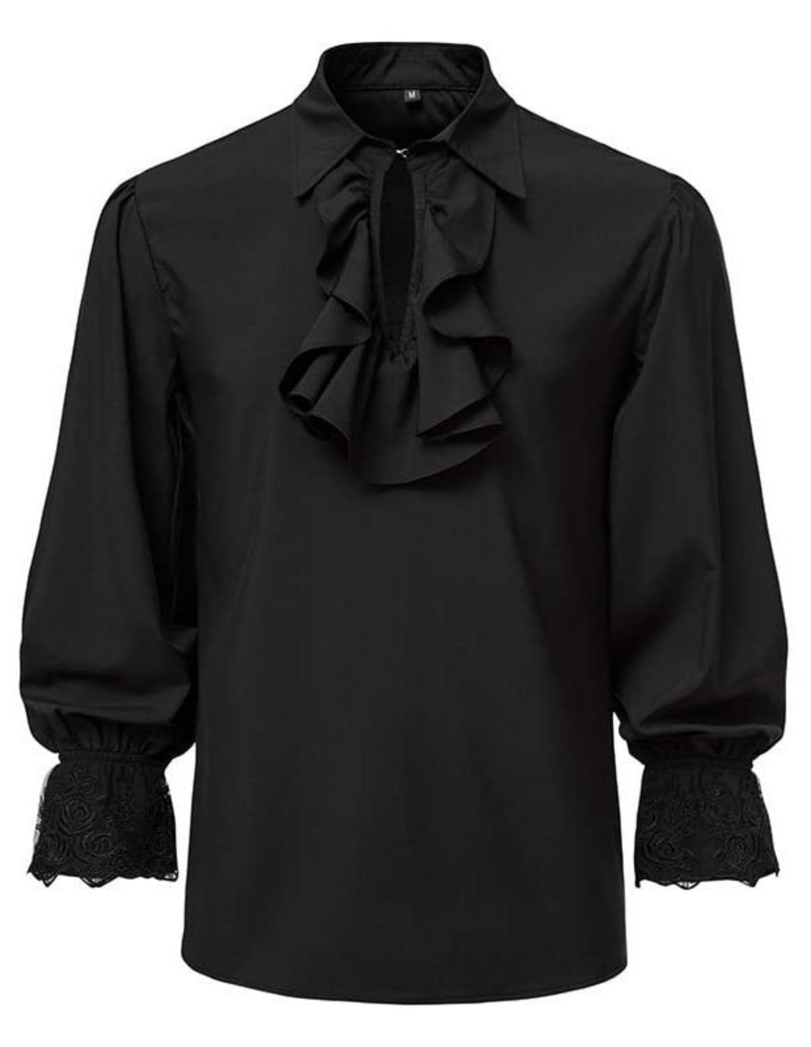 AIFARLD Mens Pirate Shirt Renaissance Costume Ruffle Victorian Vampire Poet Gothic Medieval Shirts Halloween Tops