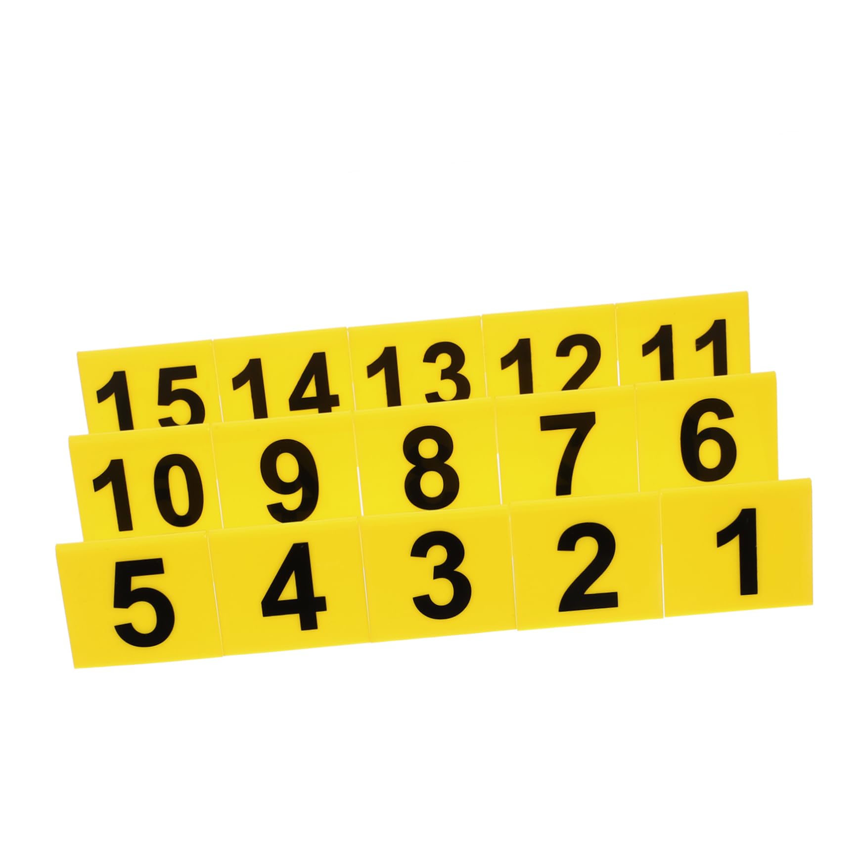 OKUMEYR 15pcs Double Sided Acrylic Table Sign for Restaurants and Themed Events High Contrast Yellow and Black Crime Scene Decorations for Halloween Party and Game Markers