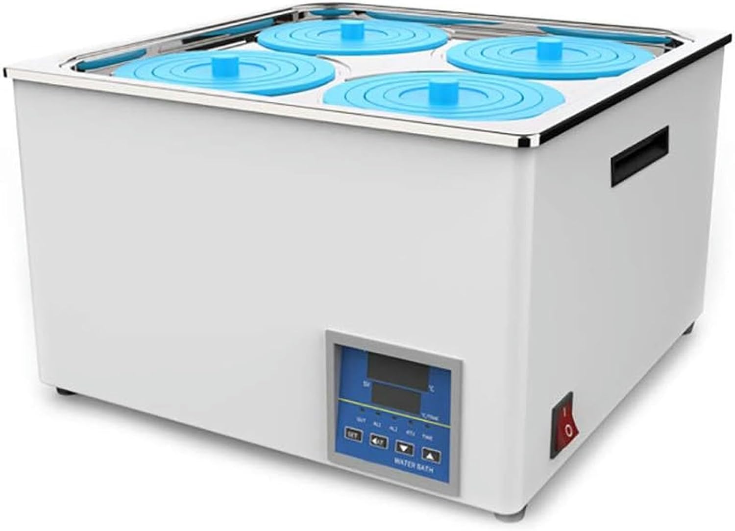 AMNOOL Laboratory Water Bath, Water Bath with Digital Thermostat, Constant Temperature Water Bath with 4-Hole Stainless Steel Electric Heating, Laboratory Equipment, Operating at 100 ° C