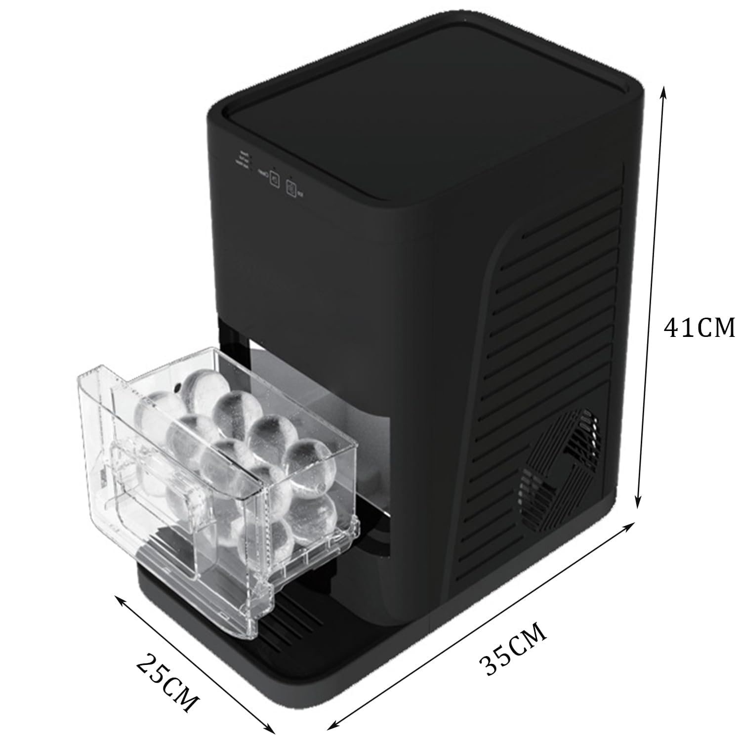 Máquina de hacer hielo con esferas de encimera, esferas de whisky grandes de 2 pulgadas, 84 piezas por día con autolimpieza, máquina de hacer hielo transparente para el hogar/negro