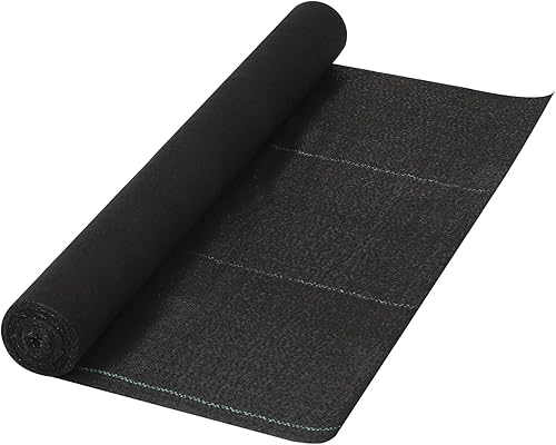 Towallmark Tela de barrera contra malezas de 4 x 250 pies, resistente 5 onzas, alfombrilla de jardinería, fácil instalación y duradera para control
