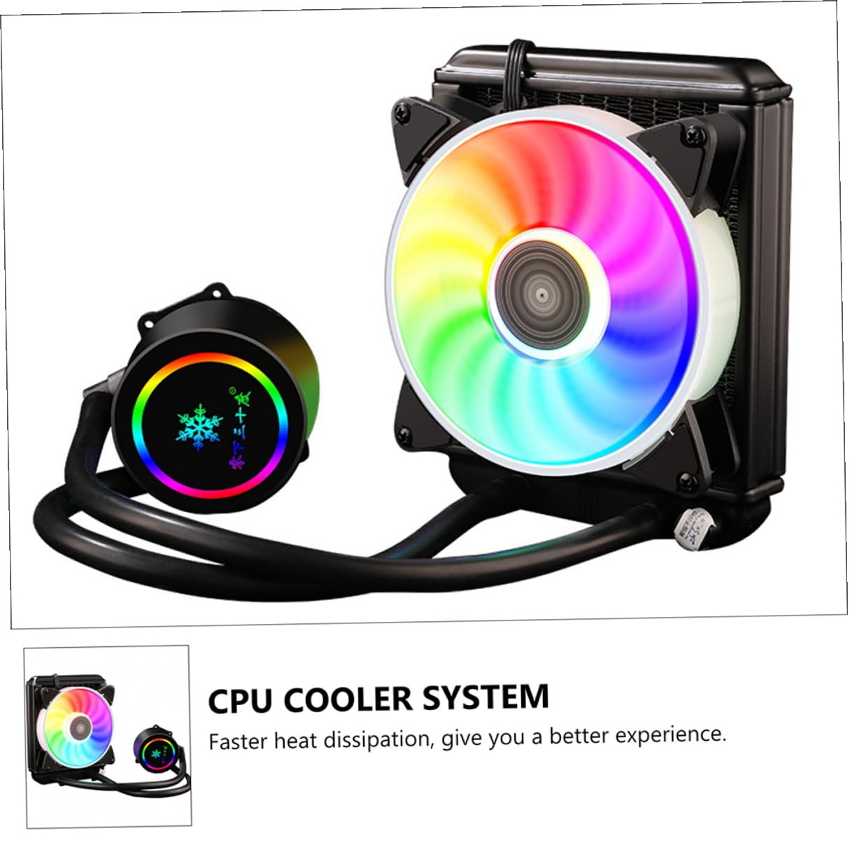TEHAUX Sturdy CPU Radiator Water-Cooled Heat Sink 120mm RGB Fan for Gaming Desktop Pcs, Professional Liquid Cooler System Compatible High-Performance Processors