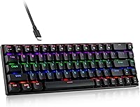 Vista 1 de RaceGT Teclado mecánico con cable para juegos, mini teclado ultracompacto de 67 teclas, teclados USB con cable, retroiluminación LED RGB multicolor