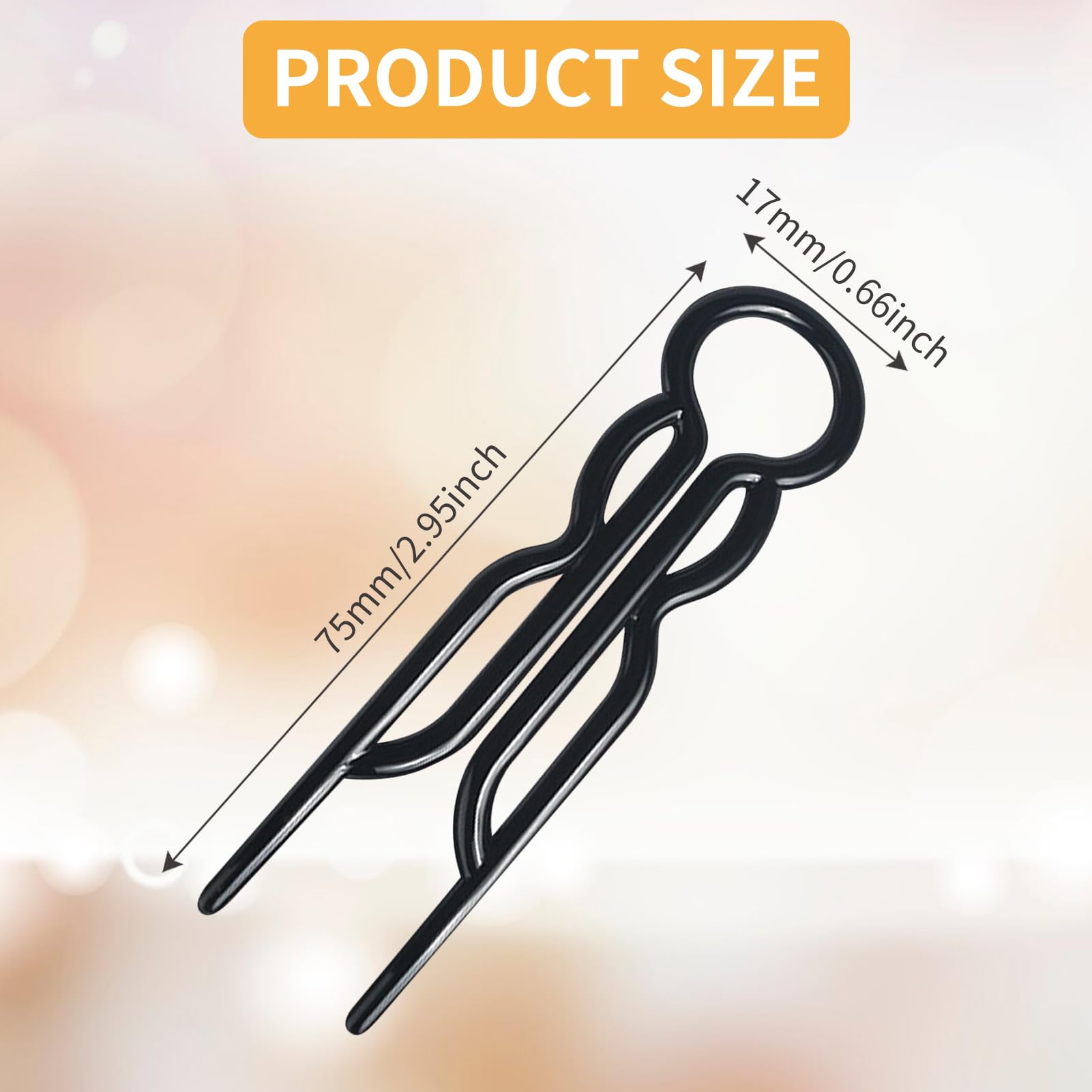 10Pcs Magic Hair Pins, French Hair Fork Lightweight Hairpins Bobby Pins Brown Hairpin Elegant U Shaped Hairpin - Image 2