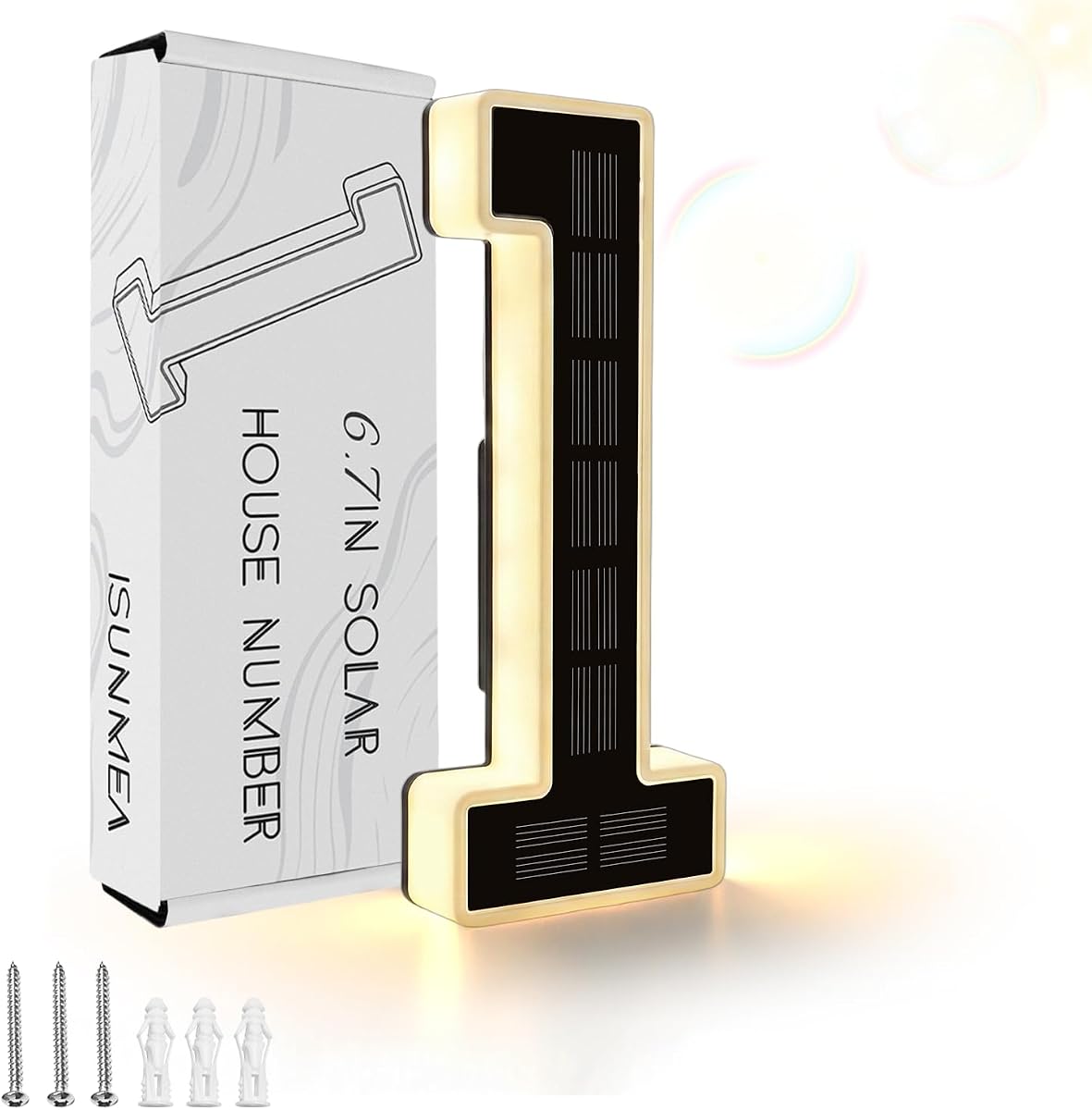 ISUNMEA 6.7 Inch Solar Lighted Numbers