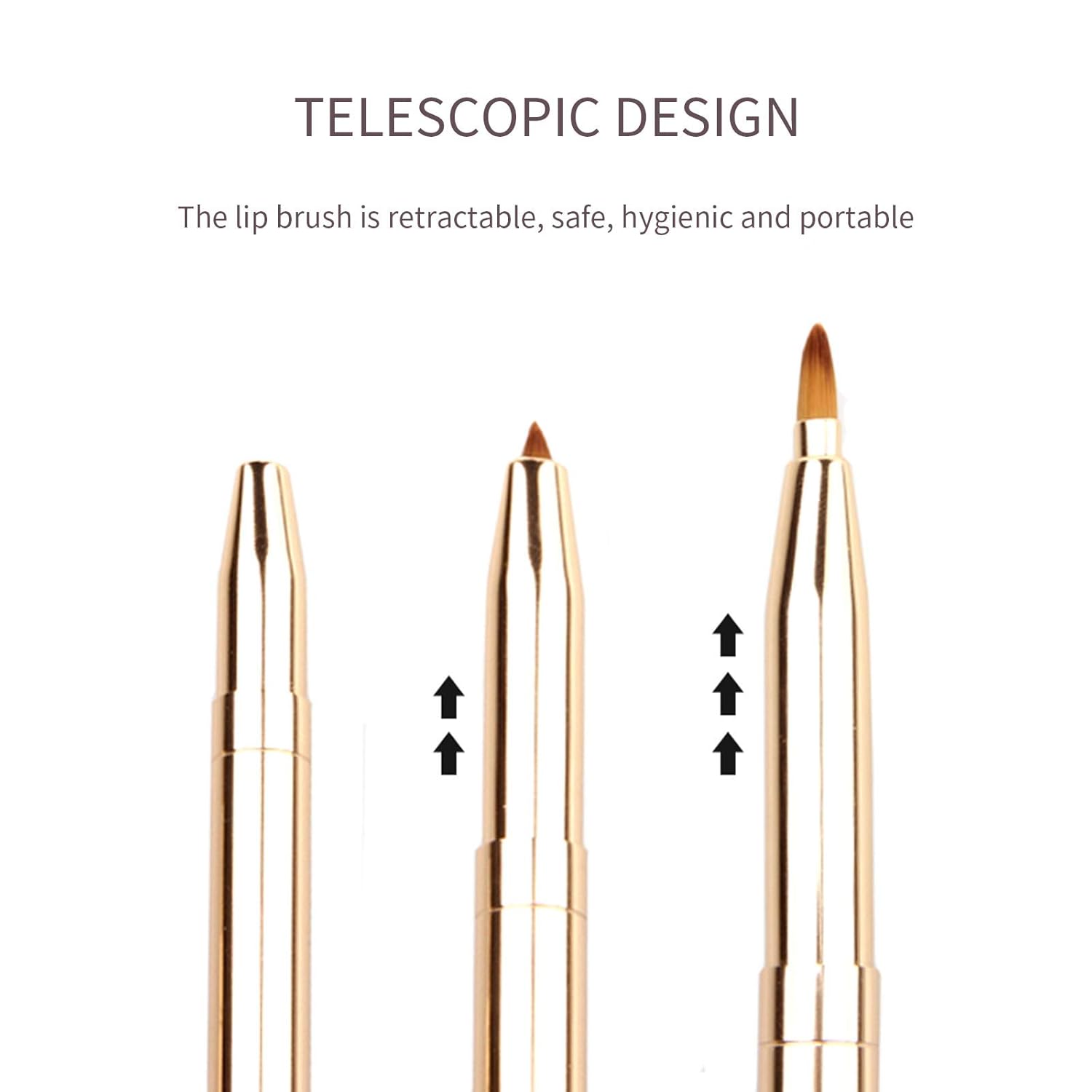 6 Pieces Retractable Lipstick Eyeshadow Foundation Makeup Brush,Lip Liner Brushes,Retractable Lip Brush,ravel Retractable Lip Brush Applicators Flat for Lipstick Gloss Creams Portable with Cap : Beauty & Personal Care