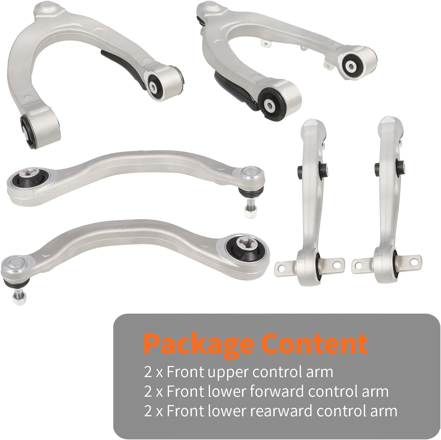 6Pcs Front Upper Lower Control Arms Kit with Ball Joints Compatible with Model 3 2017-2023 Control Arm Kit 104432100G 104435600C