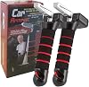 3 in 1 Vehicle Support Handles, Elderly Portable Automotive Door Assist Handles, with Seatbelt Cutter and Window Breaker for Elderly and Handicapped Handles  2 Pack, Red, LV849