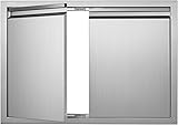 VEVOR BBQ Access Single Outdoor Kitchen Door - 610x432 mm Stainless Steel Flush Mount With Handle and Vents for BBQ Island, Grilling Station, Outside Cabinet - 1