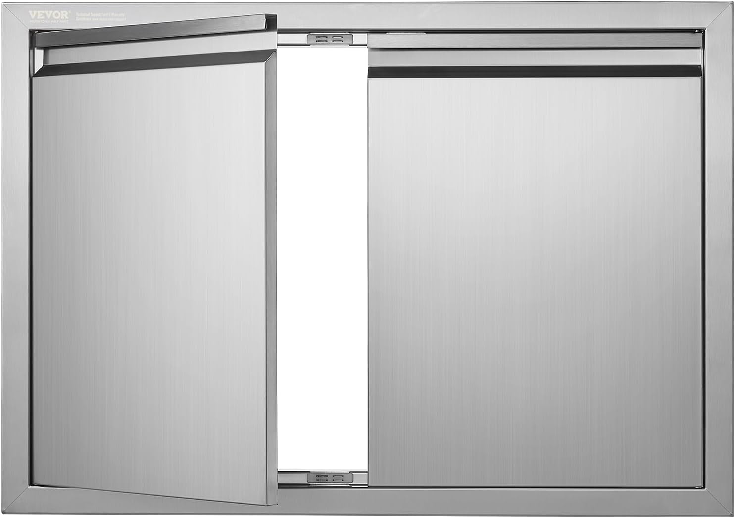 Stainless Steel BBQ Access Door - 30W x 21H Inch Double Vertical Wall Door for Outside Cabinet and Grilling Station