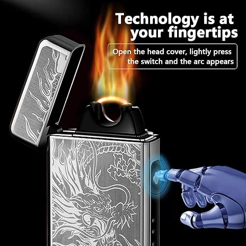 Miniatura 10 de YOZWOO Encendedor de plasma recargable por USB, encendedor eléctrico de llama de alta potencia, encendedor electrónico de arco resistente al viento