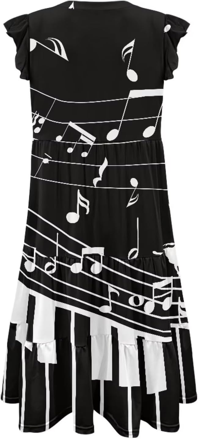 Youngerbaby Women Tank Dresses Midi Dress Loose Flutter Sleeve Summer Beach Dresses
