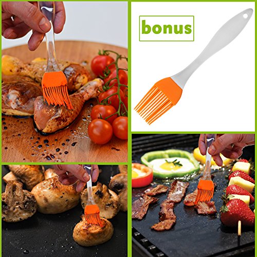 CHERAINTI Grill Mat Oven Liner 70"x16" Non-Stick Reusable Barbecue BBQ Mat, Cut to Any Size, for Gas Grill, Charcoal, Electric Grill, Electric Oven, Heat Resistant - Thumbnail 6